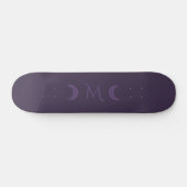 Dusty Violet Crescent Moons Monogram Persoonlijk Skateboard (Horizontaal)