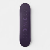 Dusty Violet Crescent Moons Monogram Persoonlijk Skateboard (Voorkant)