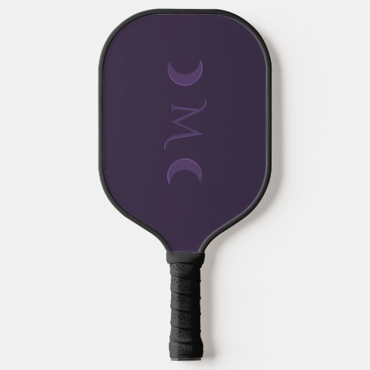 Dusty Violet Crescent Moons Monogram Pickleball Paddle (Voorkant)
