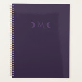 Dusty Violet Crescent Moons Monogram Planner (Voorkant)
