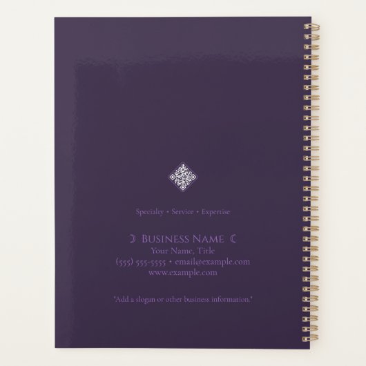 Dusty Violet Crescent Moons Monogram Planner (Achterkant)