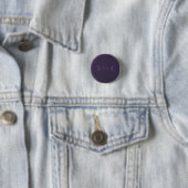Dusty Violet Crescent Moons Monogram Ronde Button 3,2 Cm (In situ)