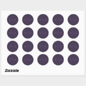 Dusty Violet Crescent Moons Monogram Ronde Sticker (Vel)