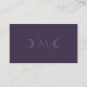 Dusty Violet Crescent Moons Monogram Visitekaartje (Voorkant)