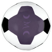 Dusty Violet Crescent Moons Monogram Voetbal (Gedraaid)