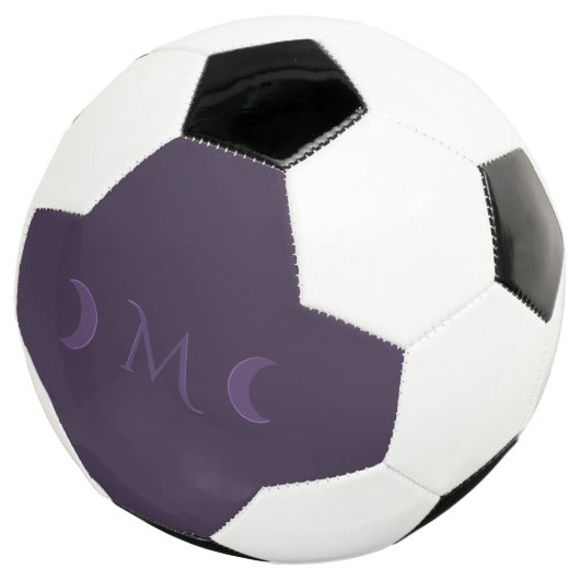 Dusty Violet Crescent Moons Monogram Voetbal (Drie kwart)