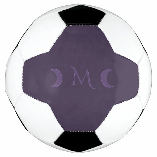 Dusty Violet Crescent Moons Monogram Voetbal (Voorkant)