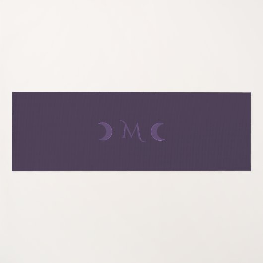 Dusty Violet Crescent Moons Monogram Yogamat (Voorkant (horizontaal))