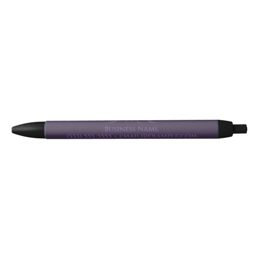 Dusty Violet Crescent Moons Monogram Zwarte Inkt Pen (Voorkant)