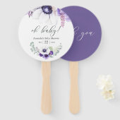 Dusty Violet Floral Baby shower Handwaaier (Voorkant en achterkant)