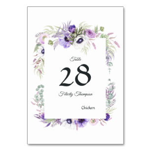Dusty Violet Floral Baby shower Kaart