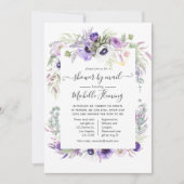 Dusty Violet Floral Baby shower per post Kaart (Voorkant)