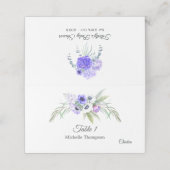 Dusty Violet Floral Baby shower Plaatskaartje (Buitenkant ongevouwen)