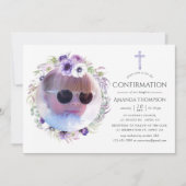 Dusty Violet Floral Bevestiging Kaart (Voorkant)