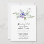 Dusty Violet Floral Bridal of Baby shower per post Kaart (Voorkant)
