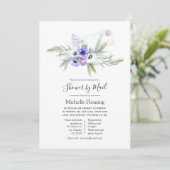 Dusty Violet Floral Bridal of Baby shower per post Kaart (Staand voorkant)