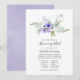 Dusty Violet Floral Bridal of Baby shower per post Kaart