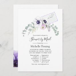 Dusty Violet Floral Bridal of Baby shower per post Kaart