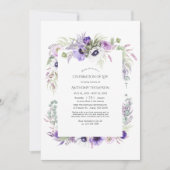 Dusty Violet Floral Celebration of Life Kaart (Voorkant)