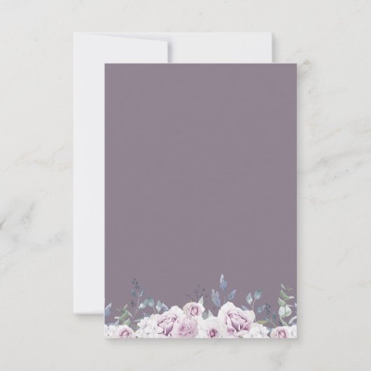 Dusty Violet Floral Gold Lijst Save the Date Aankondiging (Achterkant)
