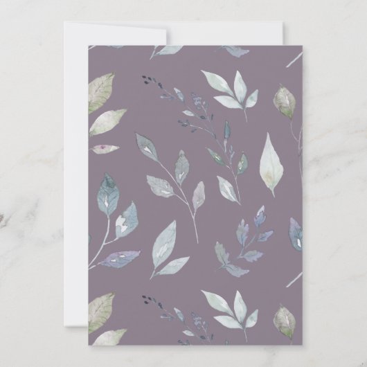 Dusty Violet Floral Lijst bruids doucheuitnodiging Kaart (Achterkant)
