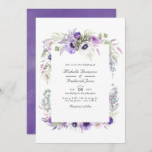 Dusty Violet Floral QR Code RSVP Weddenschap