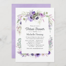 Dusty Violet Floral Virtual Baby shower Kaart