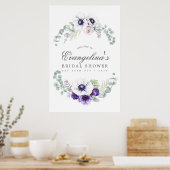 Dusty Violet Floral Vrijgezellenfeest Welkom Poster (Keuken)