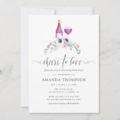 Dusty Violet Floral Vrijgezellenfeest Wine Tasting Kaart (Voorkant)