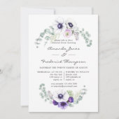 Dusty Violet Floral Wedding Rehearsal Dinner Kaart (Voorkant)