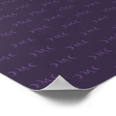 Dusty Violet Monogram Crescent Moon Patroon Poster (Hoek)