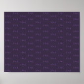 Dusty Violet Monogram Crescent Moon Patroon Poster (Voorkant)