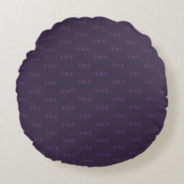 Dusty Violet Monogram Crescent Moon Patroon Rond Kussen