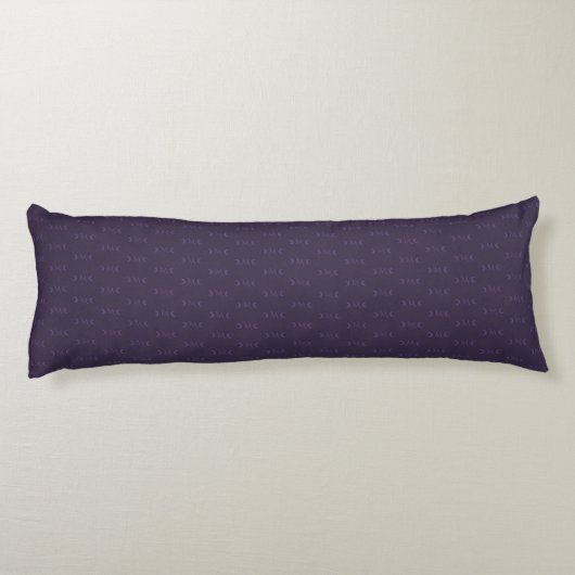 Dusty Violet Monogram Crescent Moon Pattern Terug Lichaamskussen (Achterkant)