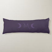 Dusty Violet Monogram Crescent Moon Pattern Terug Lichaamskussen (Voorkant)