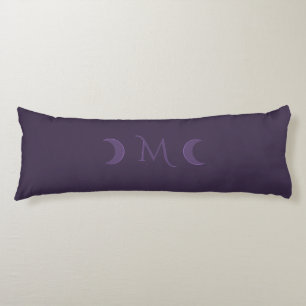 Dusty Violet Monogram Crescent Moon Pattern Terug Lichaamskussen
