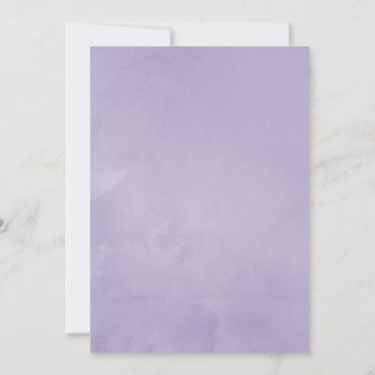Dusty Violet Pastel Waterverf Foto Bruiloft Save The Date (Achterkant)