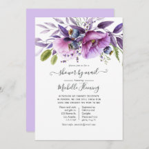 Dusty Violet Poppy Floral Baby shower per post