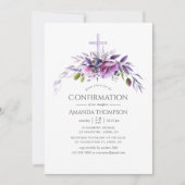 Dusty Violet Poppy Floral Bevestiging Kaart (Voorkant)