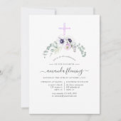 Dusty Violet Poppy Floral Bevestiging Kaart (Voorkant)