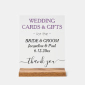 Dusty Violet Trouwnamen Kaarten Gifts Clear Acryl Bord (Voorkant)