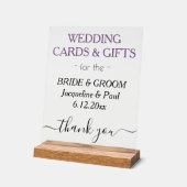 Dusty Violet Trouwnamen Kaarten Gifts Clear Acryl Bord (Hoek)