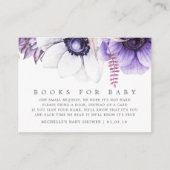 Dusty Violet Waterverf Floral Baby Book Request Informatiekaartje (Voorkant)