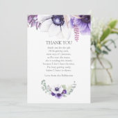 Dusty Violet Waterverf Floral Baby shower Bedankt (Staand voorkant)