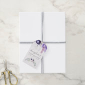 Dusty Violet Waterverf Floral Baby shower Cadeaulabel (Met Touw)