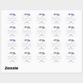 Dusty Violet Waterverf Floral Baby shower Ronde Sticker (Vel)
