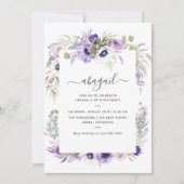 Dusty Violet Waterverf Floral Birthday Kaart (Voorkant)