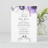 Dusty Violet Waterverf Floral drive by Shower Kaart (Staand voorkant)