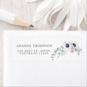 Dusty Violet Waterverf Floral Etiket (Insitu)