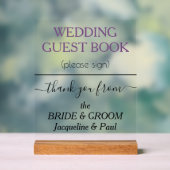Dusty Violet Wedding Guest Book Clear Acryl Bord (Neutraal)